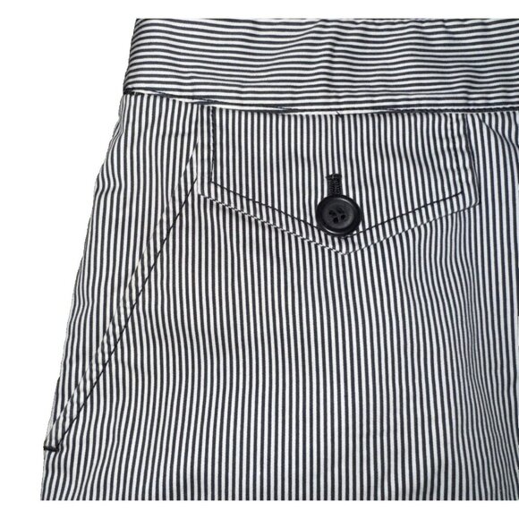 club monaco womans pinstriped shorts, size two, buttons details black & white - Picture 2 of 8